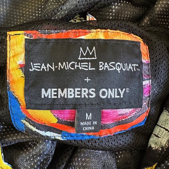 Members only x Jean Michel Basquiat Hooded Windbreaker Liberty Art - Picture 8 of 9